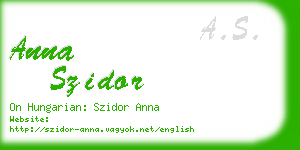 anna szidor business card